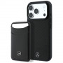 Θήκη Mercedes-Benz Grill Pattern και πορτοφόλι καρτών από δέρμα MagSafe για Apple iPhone 18 Pro Max / 17 Pro Max, μαύρη