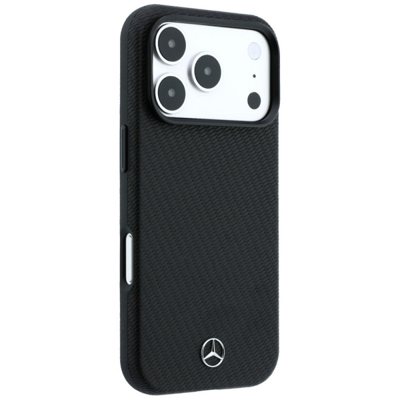 Θήκη Mercedes-Benz Grill Pattern και πορτοφόλι καρτών από δέρμα MagSafe για Apple iPhone 18 Pro Max / 17 Pro Max, μαύρη