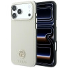 Θήκη MagSafe Guess GUE005545 Grained Round Strass Logo για Apple iPhone 18 Pro / 17 Pro, μπεζ