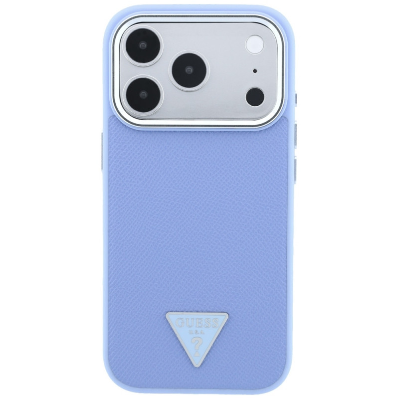 Guess Grained Triangle Logo MagSafe σκληρή θήκη για Apple iPhone 18 Pro / 17 Pro, μπλε