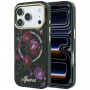 Guess GUE6042 IML Glitter Blossom Roses MagSafe θήκη σκληρή για Apple iPhone 18 Pro Max / 17 Pro Max, μαύρη