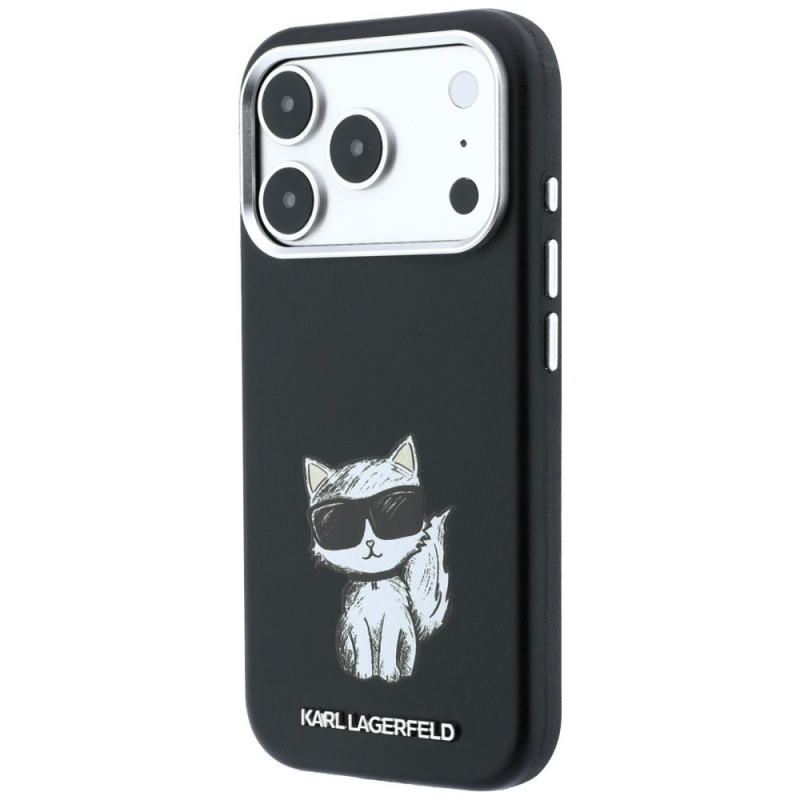 Θήκη Karl Lagerfeld Smooth Choupette Sketch MagSafe για Apple iPhone 18 Pro Max / 17 Pro Max, μαύρη