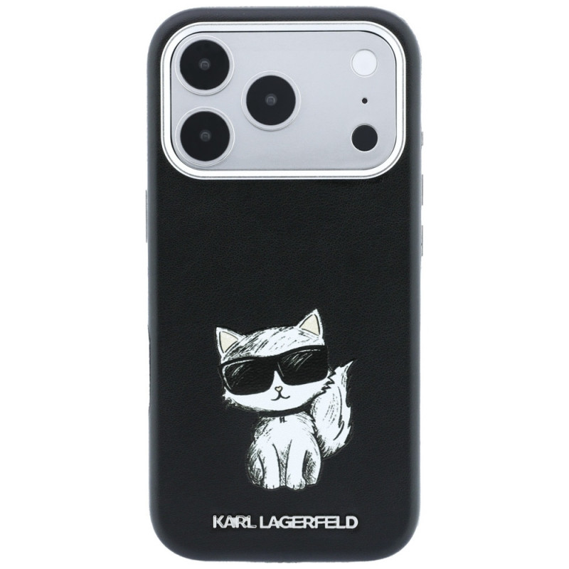 Θήκη Karl Lagerfeld Smooth Choupette Sketch MagSafe για Apple iPhone 18 Pro Max / 17 Pro Max, μαύρη