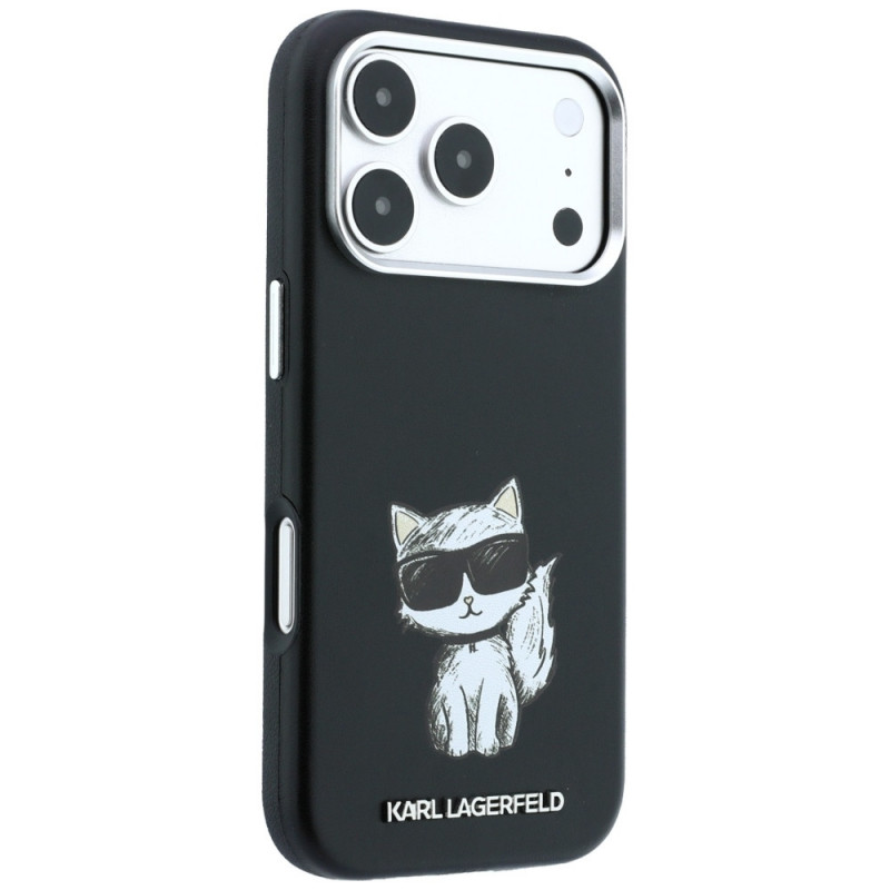 Θήκη Karl Lagerfeld Smooth Choupette Sketch MagSafe για Apple iPhone 18 Pro Max / 17 Pro Max, μαύρη