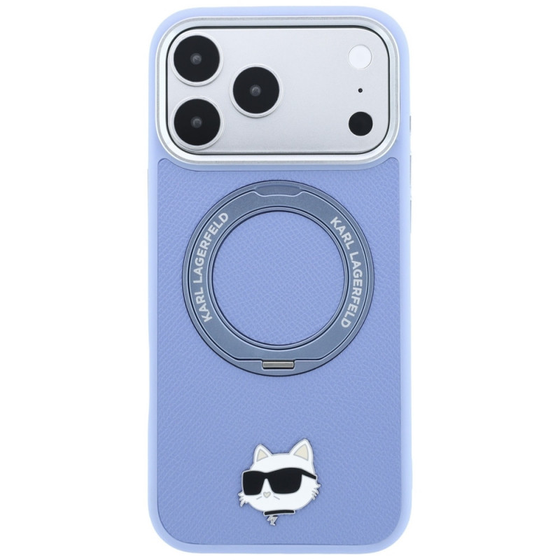 Θήκη Karl Lagerfeld with Ring Stand 360 Choupette Head Pin MagSafe για Apple iPhone 18 Pro Max / 17 Pro Max, γαλάζιο (KF003220)