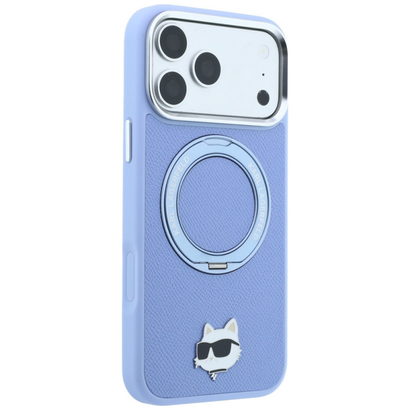 Θήκη Karl Lagerfeld with Ring Stand 360 Choupette Head Pin MagSafe για Apple iPhone 18 Pro Max / 17 Pro Max, γαλάζιο (KF003220)