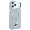 Θήκη MagSafe Karl Lagerfeld με Ring Stand 360 Karl & Choupette Heads Pin για Apple iPhone 18 Pro Max / 17 Pro Max, γκρι