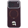 Θήκη Karl Lagerfeld με Ring Stand 360 Karl Head Pin MagSafe για Apple iPhone 18 Pro Max / 17 Pro Max, Burgundy