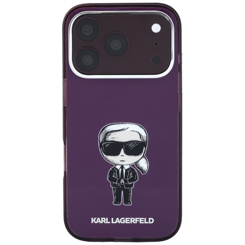 Θήκη Karl Lagerfeld IML Ikonik Sketch Print MagSafe για Apple iPhone 18 Pro / 17 Pro, Burgundy
