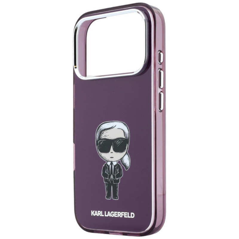 Θήκη Karl Lagerfeld IML Ikonik Sketch Print MagSafe για Apple iPhone 18 Pro / 17 Pro, Burgundy