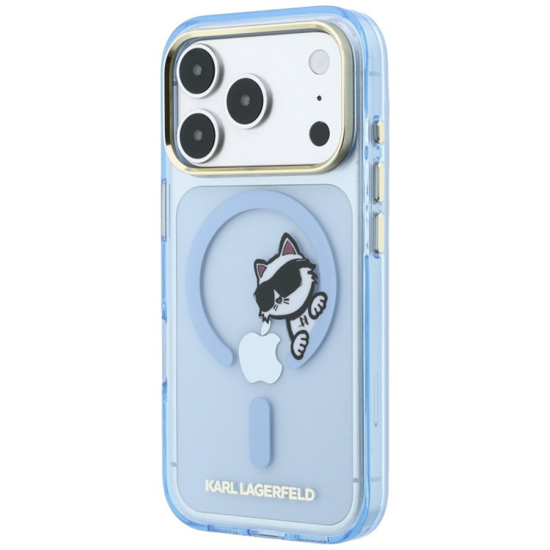 Θήκη Karl Lagerfeld Peekaboo Logo MagSafe για Apple iPhone 18 Pro Max / 17 Pro Max, μπλε