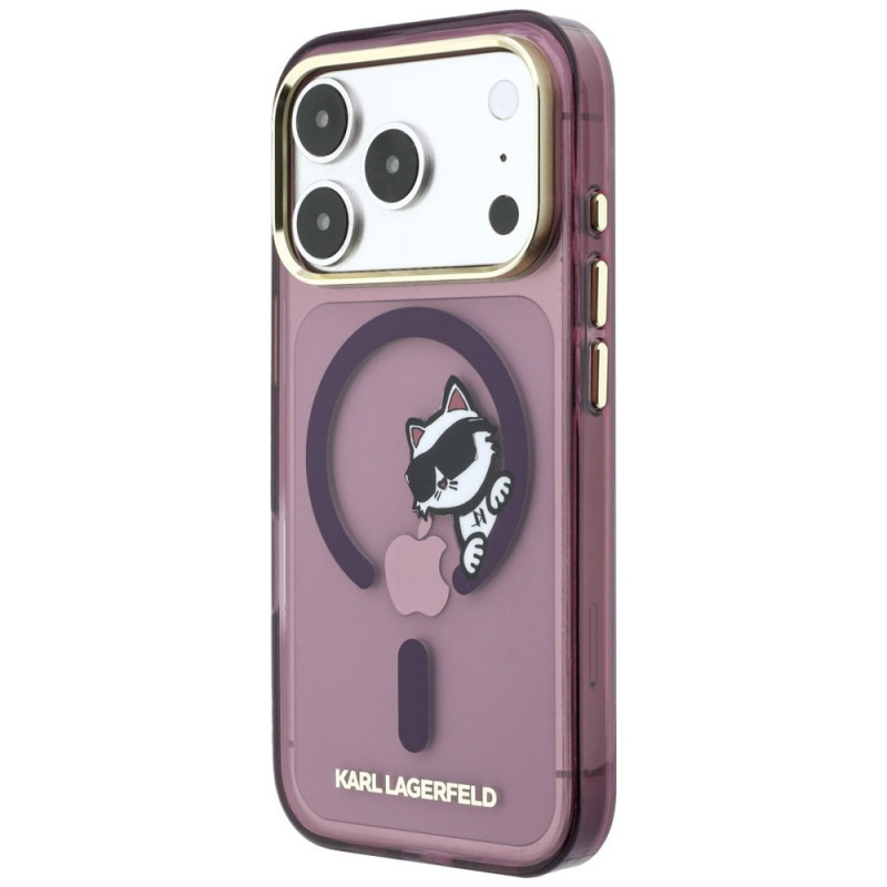 Θήκη Karl Lagerfeld Peekaboo Logo MagSafe για Apple iPhone 18 Pro / 17 Pro, Burgundy