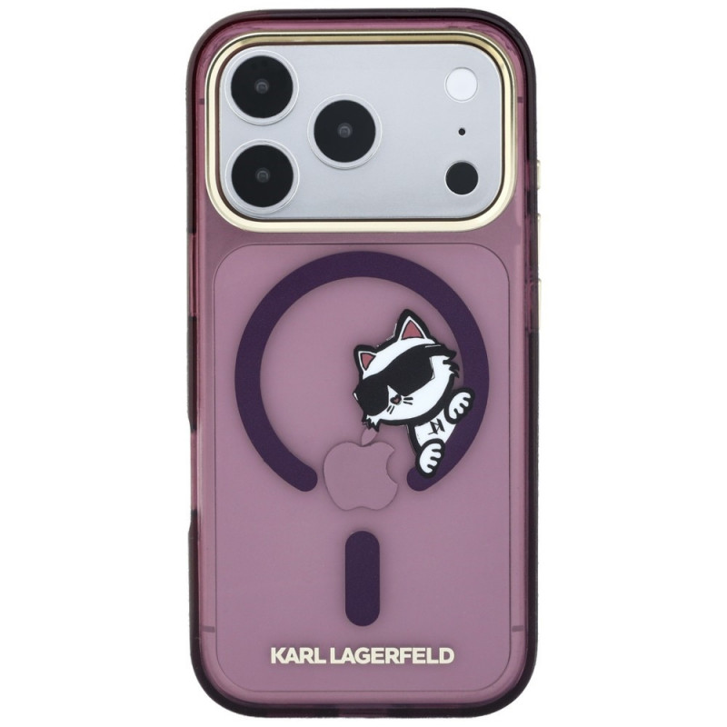 Θήκη Karl Lagerfeld Peekaboo Logo MagSafe για Apple iPhone 18 Pro / 17 Pro, Burgundy