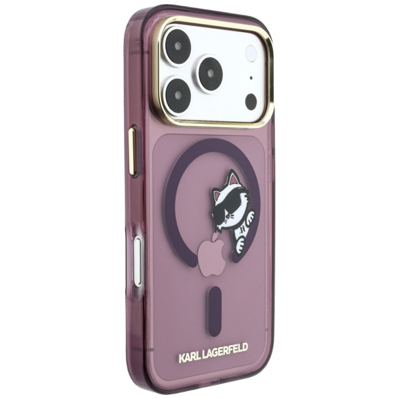 Θήκη Karl Lagerfeld Peekaboo Logo MagSafe για Apple iPhone 18 Pro / 17 Pro, Burgundy