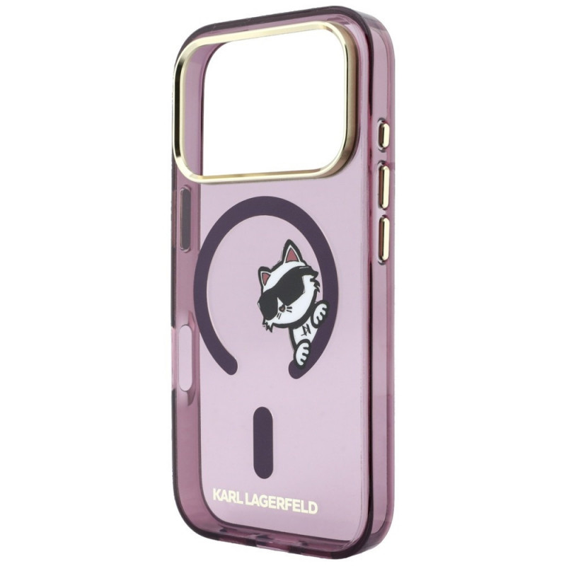 Θήκη Karl Lagerfeld Peekaboo Logo MagSafe για Apple iPhone 18 Pro / 17 Pro, Burgundy