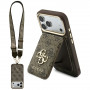 Θήκη Guess 4G με πορτοφόλι και λουράκι, MagSafe, για Apple iPhone 18 Pro / 17 Pro, καφέ