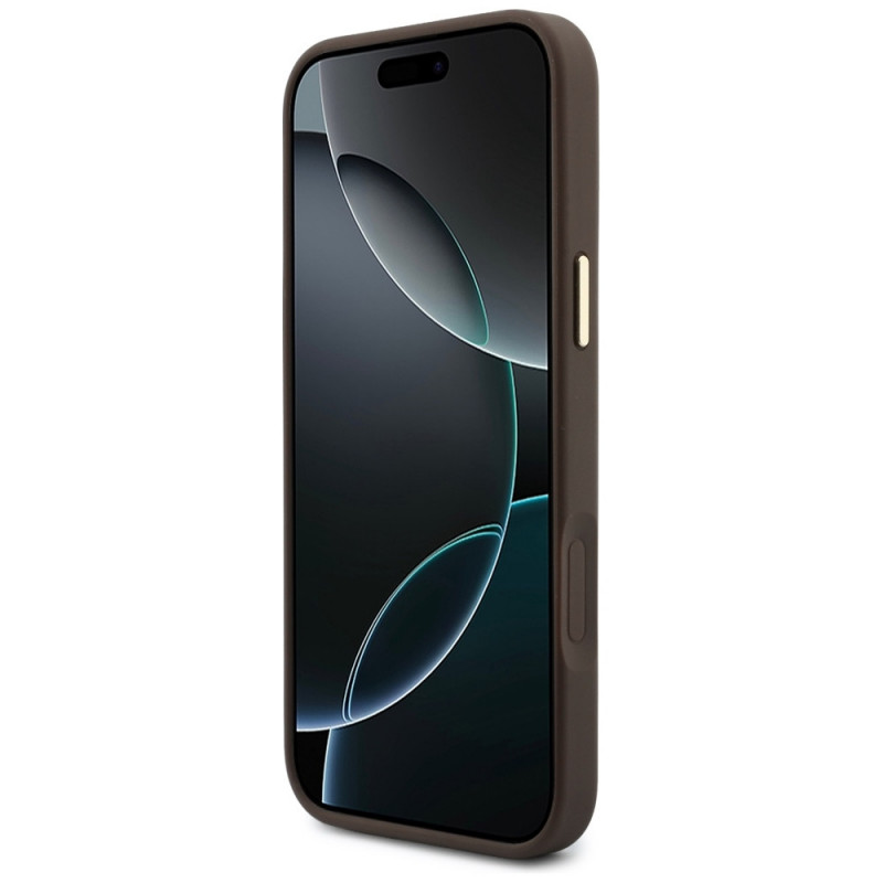 Θήκη Guess 4G με πορτοφόλι και λουράκι, MagSafe, για Apple iPhone 18 Pro / 17 Pro, καφέ