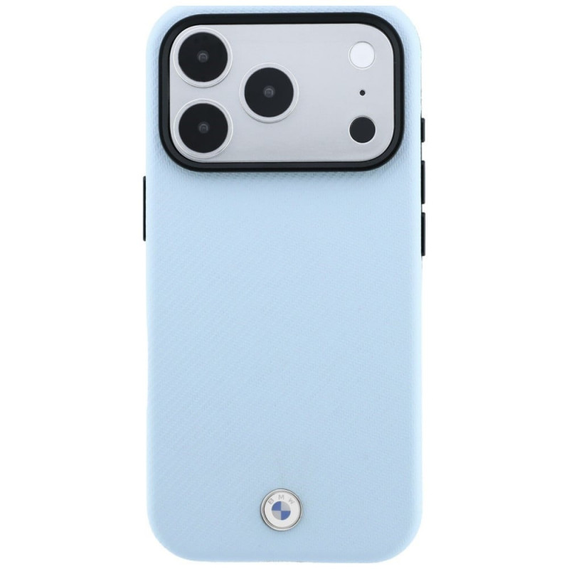 Θήκη BMW Kevlar Metal Logo MagSafe για Apple iPhone 18 Pro / 17 Pro, μπλε