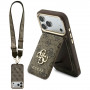 Θήκη Guess 4G με πορτοφόλι και λουράκι, MagSafe, για Apple iPhone 18 Pro Max / 17 Pro Max, καφέ