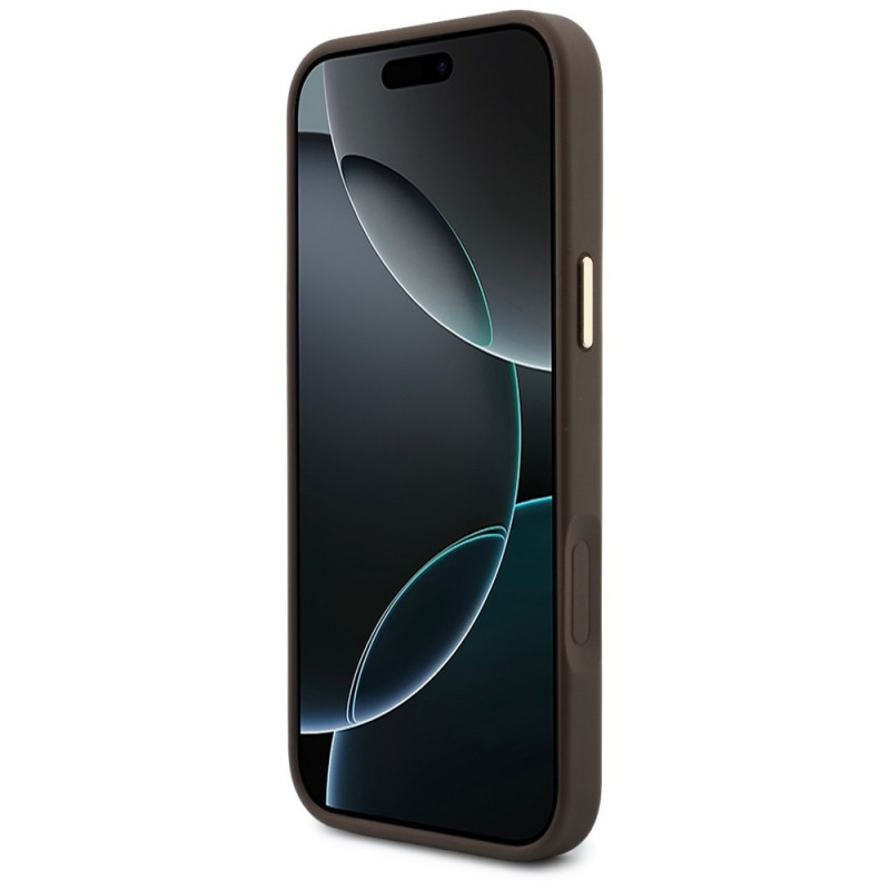 Θήκη Guess 4G με πορτοφόλι και λουράκι, MagSafe, για Apple iPhone 18 Pro Max / 17 Pro Max, καφέ