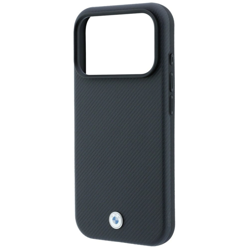 Θήκη BMW Kevlar Metal Logo MagSafe για Apple iPhone 18 Pro / 17 Pro, ανθρακί