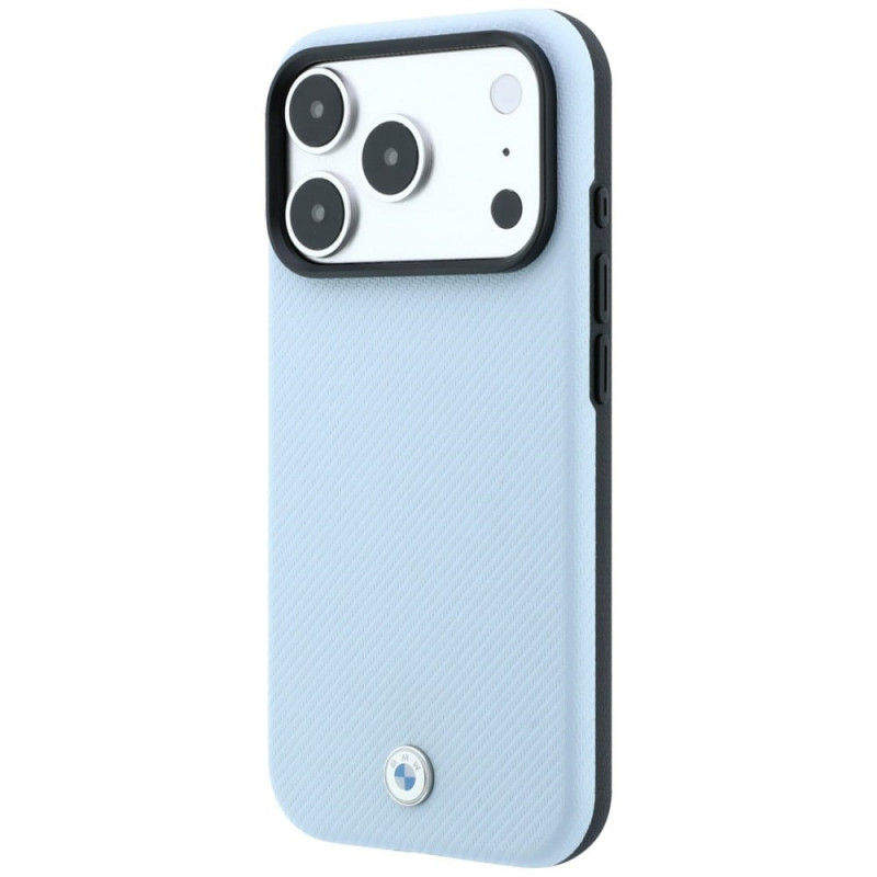 Θήκη BMW Kevlar Metal Logo MagSafe για Apple iPhone 18 Pro Max / 17 Pro Max, μπλε