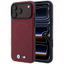 Θήκη BMW M Carbon Printed Ring MagSafe για Apple iPhone 18 Pro / 17 Pro, βυσσινί