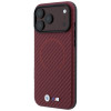 Θήκη BMW M Carbon Printed Ring MagSafe για Apple iPhone 18 Pro / 17 Pro, βυσσινί