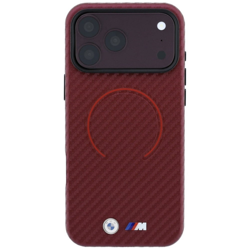 Θήκη BMW M Carbon Printed Ring MagSafe για Apple iPhone 18 Pro Max / 17 Pro Max, κόκκινη