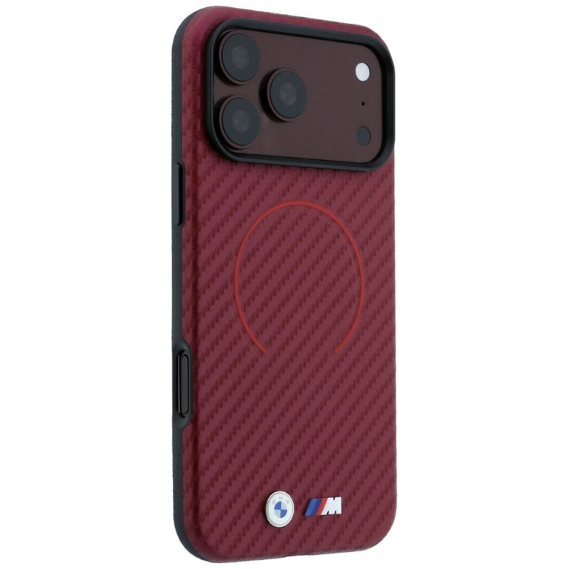Θήκη BMW M Carbon Printed Ring MagSafe για Apple iPhone 18 Pro Max / 17 Pro Max, κόκκινη