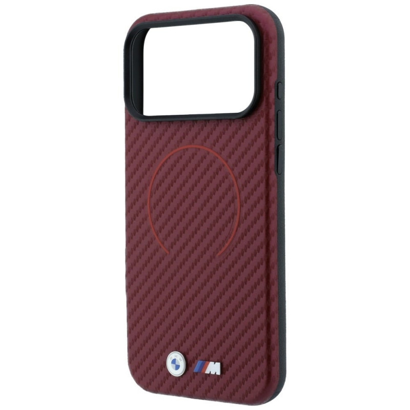Θήκη BMW M Carbon Printed Ring MagSafe για Apple iPhone 18 Pro Max / 17 Pro Max, κόκκινη