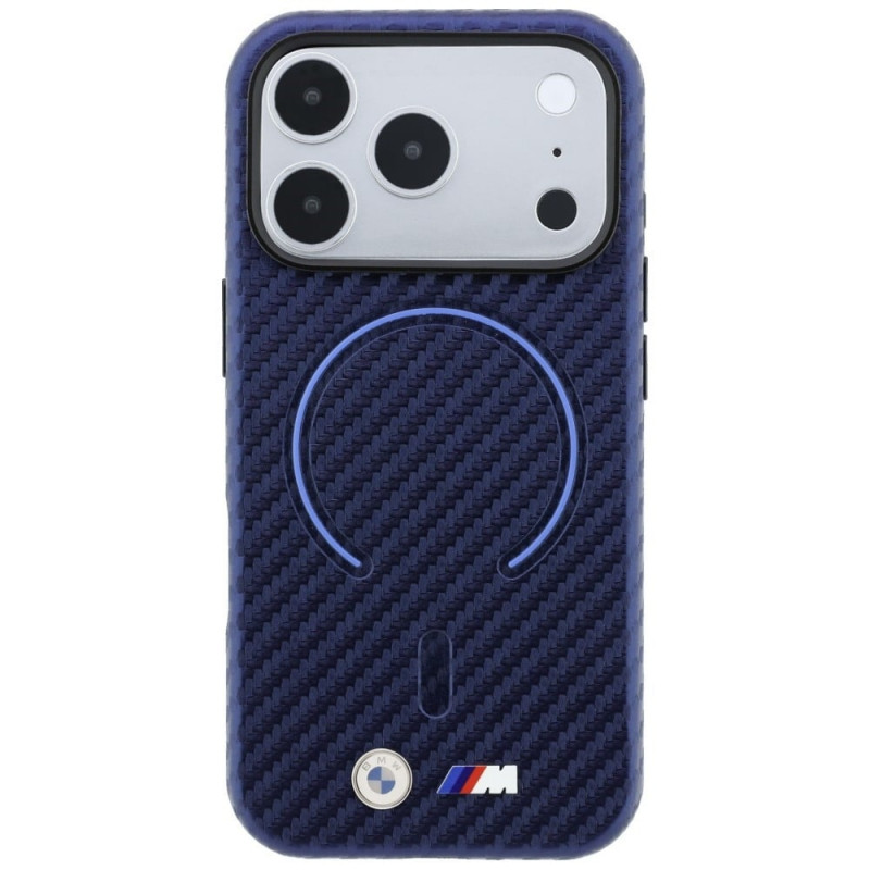 Θήκη BMW M Carbon Printed Ring MagSafe για Apple iPhone 18 Pro / 17 Pro, ναυτικό μπλε