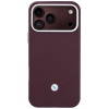 BMW Quilted Pattern Metal Logo Θήκη και Σετ Πορτοφολιού για Apple iPhone 18 Pro / 17 Pro, βυσσινί
