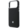 BMW Quilted Pattern Metal Logo θήκη και σετ πορτοφολιού για Apple iPhone 18 Pro Max / 17 Pro Max, μαύρο