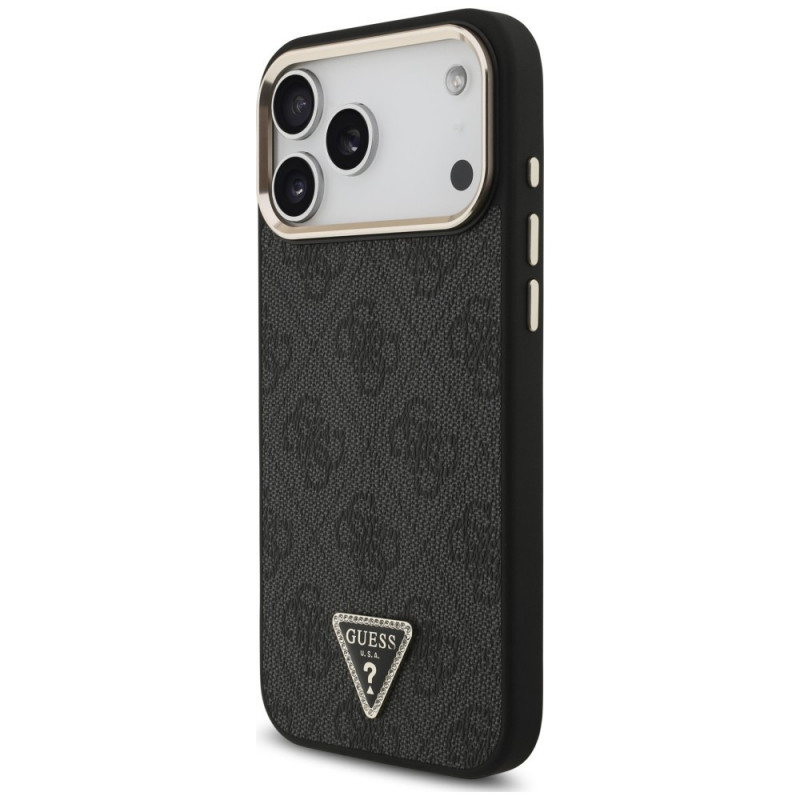 Θήκη Guess 4G Triangle Logo MagSafe για Apple iPhone 18 Pro Max / 17 Pro Max, μαύρο χρυσό