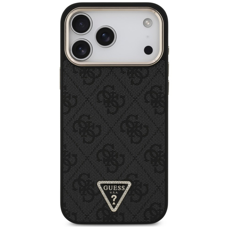 Θήκη Guess 4G Triangle Logo MagSafe για Apple iPhone 18 Pro Max / 17 Pro Max, μαύρο χρυσό