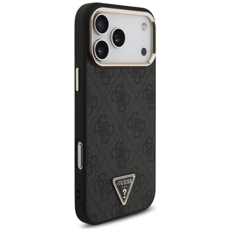 Θήκη Guess 4G Triangle Logo MagSafe για Apple iPhone 18 Pro Max / 17 Pro Max, μαύρο χρυσό