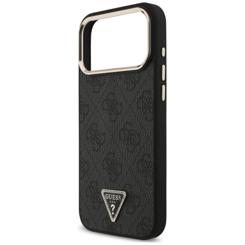Θήκη Guess 4G Triangle Logo MagSafe για Apple iPhone 18 Pro Max / 17 Pro Max, μαύρο χρυσό
