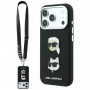 Θήκη Karl Lagerfeld Saffiano Karl&Choupette Heads Pins Strap Logo για Apple iPhone 18 Pro / 17 Pro, μαύρη