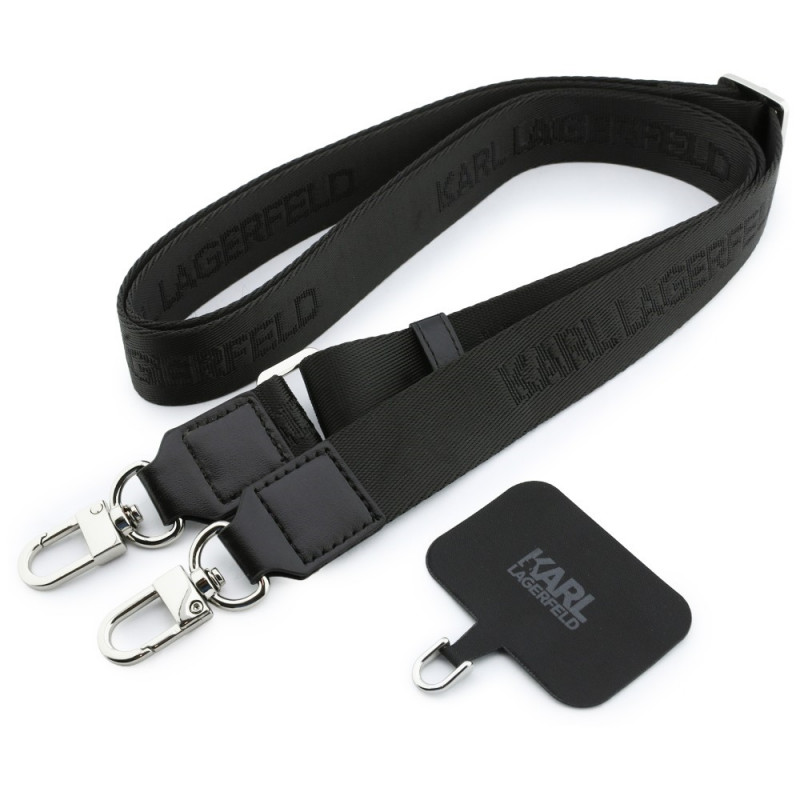 Θήκη Karl Lagerfeld Saffiano Karl&Choupette Heads Pins Strap Logo για Apple iPhone 18 Pro / 17 Pro, μαύρη