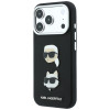 Θήκη Karl Lagerfeld Saffiano Karl&Choupette Heads Pins Strap Logo για Apple iPhone 18 Pro / 17 Pro, μαύρη