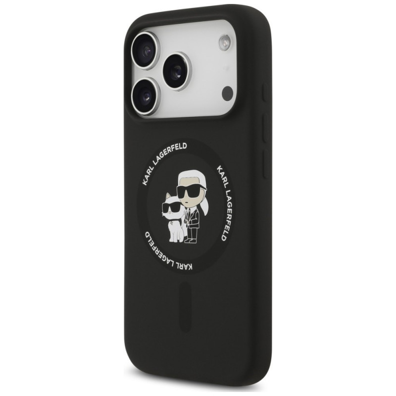 Θήκη Karl Lagerfeld Silicone Karl&Choupette Ring MagSafe για Apple iPhone 18 Pro Max / 17 Pro Max, μαύρη