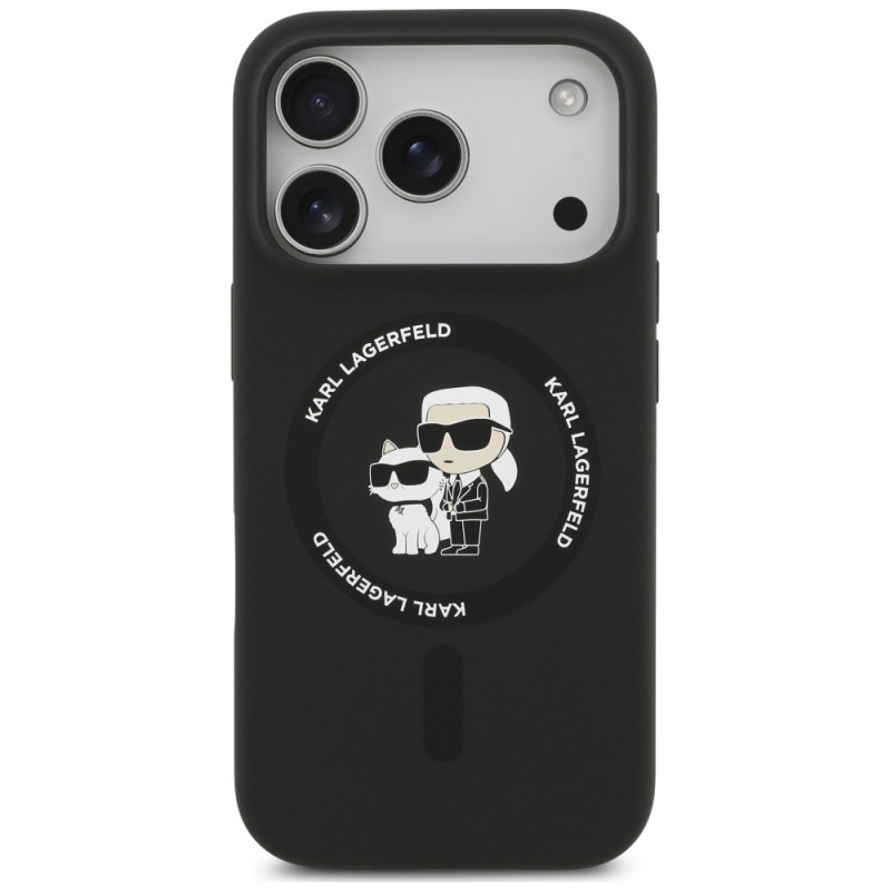 Θήκη Karl Lagerfeld Silicone Karl&Choupette Ring MagSafe για Apple iPhone 18 Pro Max / 17 Pro Max, μαύρη
