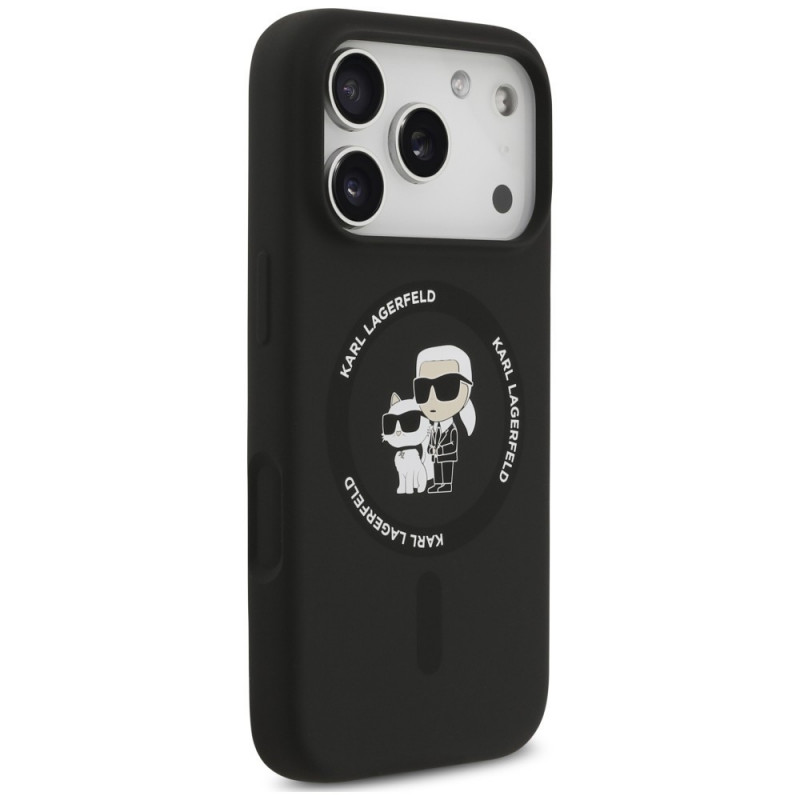 Θήκη Karl Lagerfeld Silicone Karl&Choupette Ring MagSafe για Apple iPhone 18 Pro Max / 17 Pro Max, μαύρη