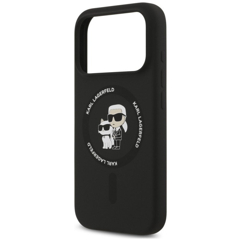 Θήκη Karl Lagerfeld Silicone Karl&Choupette Ring MagSafe για Apple iPhone 18 Pro Max / 17 Pro Max, μαύρη