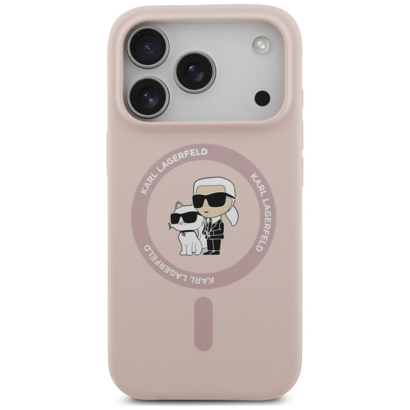 Θήκη Karl Lagerfeld Silicone Karl&Choupette Ring MagSafe για Apple iPhone 18 Pro / 17 Pro, μαύρη