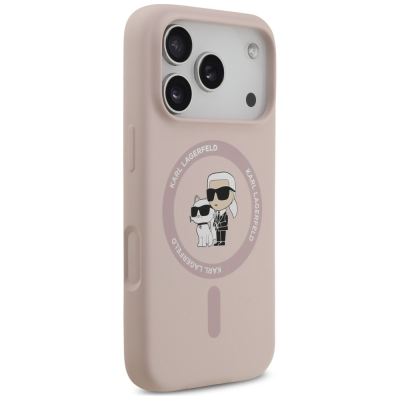 Θήκη Karl Lagerfeld Silicone Karl&Choupette Ring MagSafe για Apple iPhone 18 Pro / 17 Pro, μαύρη