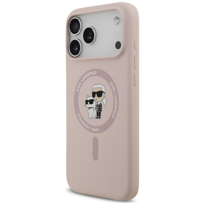 Θήκη Karl Lagerfeld Silicone Karl&Choupette Ring MagSafe για Apple iPhone 18 Pro Max / 17 Pro Max, ροζ