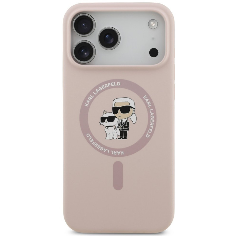 Θήκη Karl Lagerfeld Silicone Karl&Choupette Ring MagSafe για Apple iPhone 18 Pro Max / 17 Pro Max, ροζ