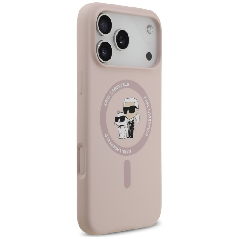 Θήκη Karl Lagerfeld Silicone Karl&Choupette Ring MagSafe για Apple iPhone 18 Pro Max / 17 Pro Max, ροζ